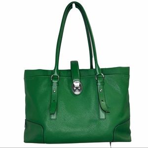 Tumi Green Large Leather Tote